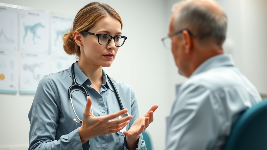 functional medicine doctor explaining health strategies to patient in modern clinic