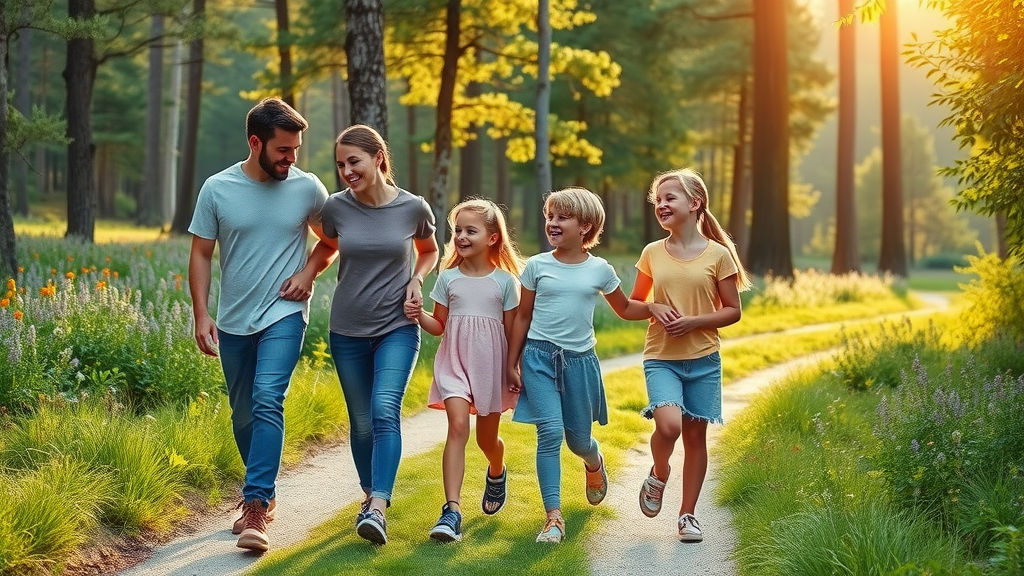 Vital family walks in nature embracing a fresh health and wellness perspective