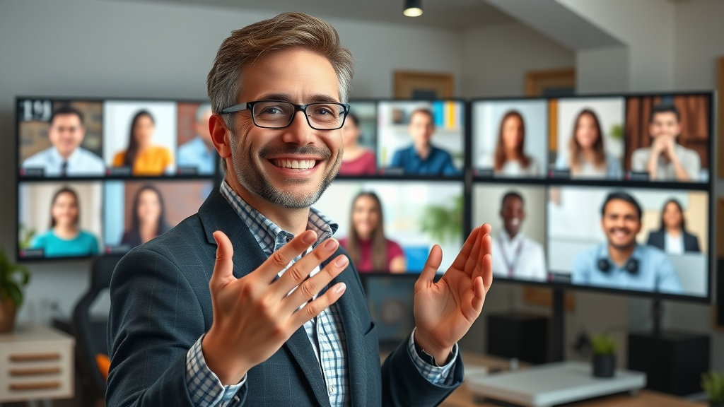 presenter engaging a live audience during a Q&amp;A session to boost real-time audience interaction