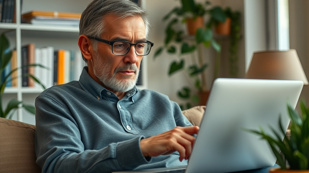 Adult reading trustworthy medical resources on complementary therapies and integrative health