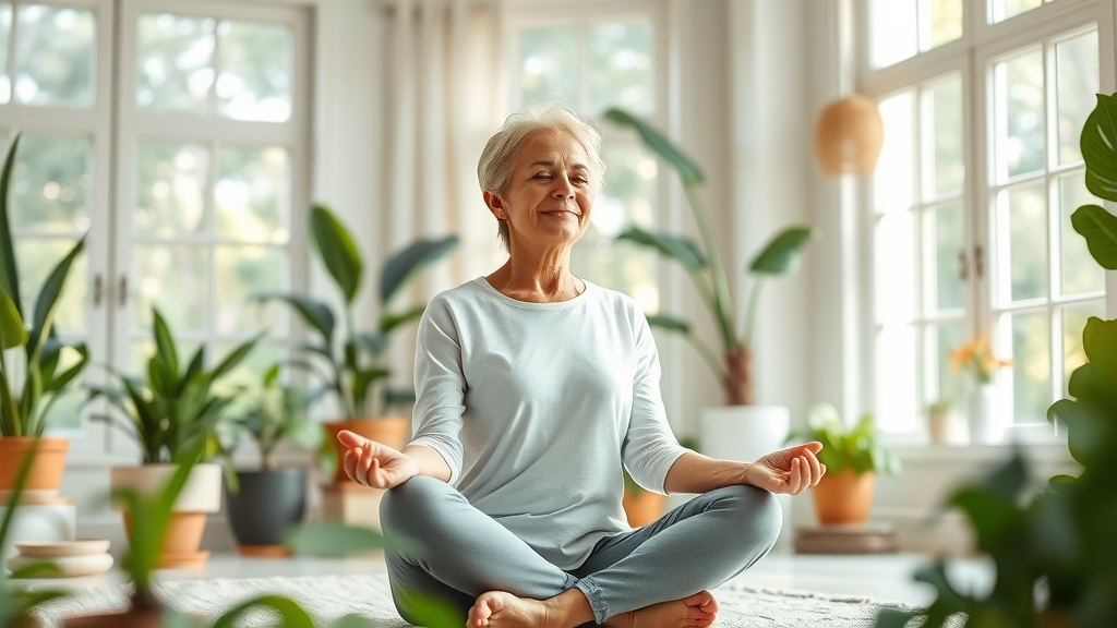 Meditative woman embodies a fresh perspective on health and wellness