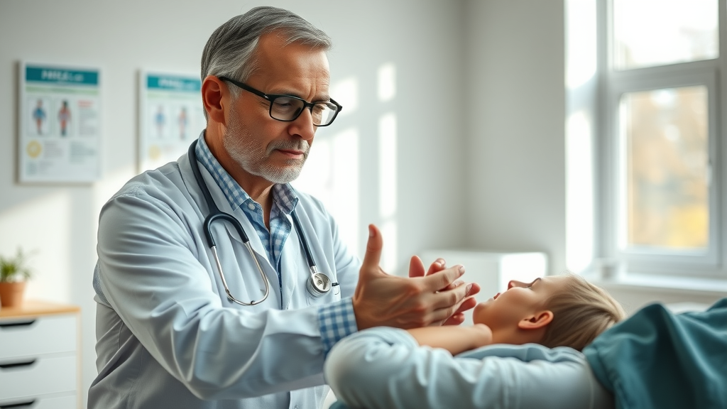 Osteopathic family medicine physician providing gentle manipulative treatment to a patient.